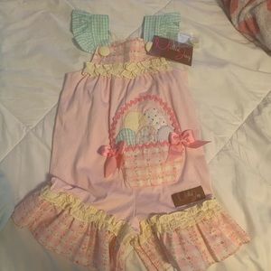 Brand New Millie Jay Easter Basket Romper
